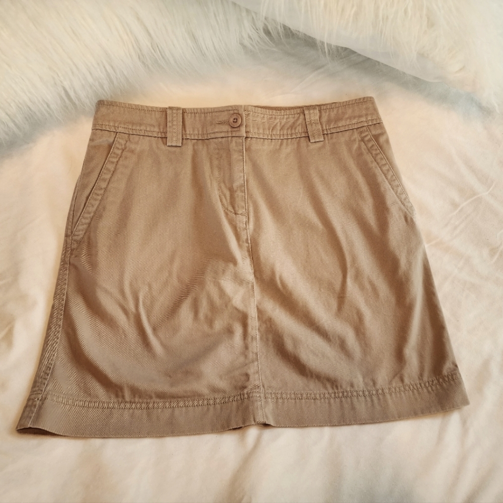 LL Bean Tan Skirt Size 10P